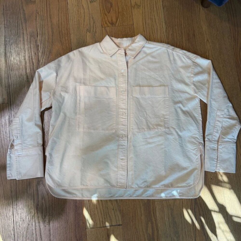 Everlane Organic Cotton Boxy Oxford Whisper Pink XXS